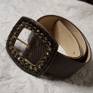 Cache fashion woman leather belt with bling S